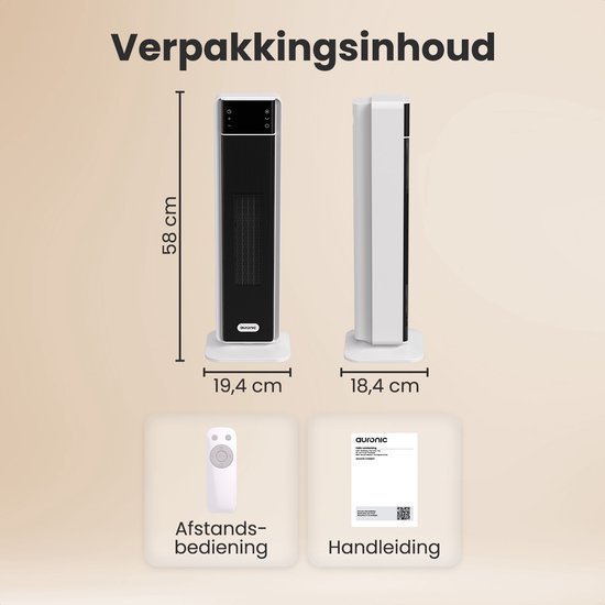 Fourneau électrique Auronic - Fourneau en céramique - Fourneau à tour - 2000W - Blanc