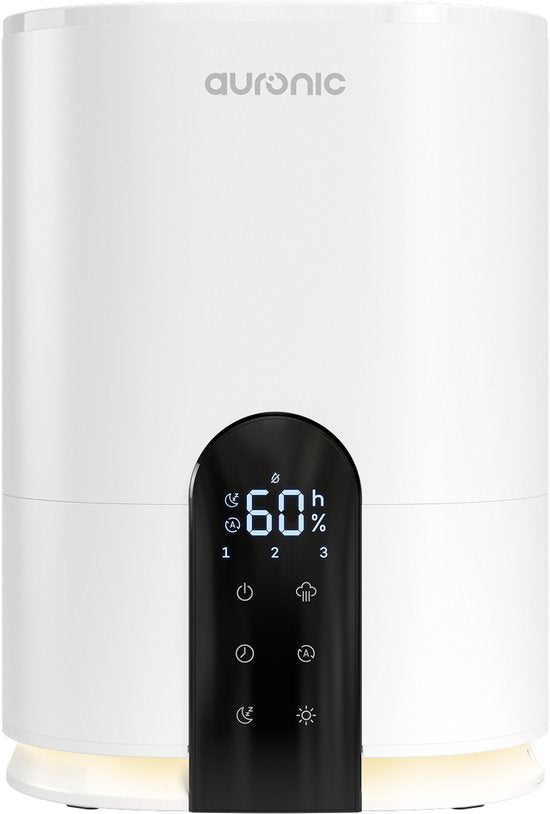 Humidificateur Auronic - 4 litres - 40m2 - Convient au salon, au bureau, à la chambre à coucher, à la chambre de bébé et plus encore - Avec aromathérapie - Sans BPA - Blanc