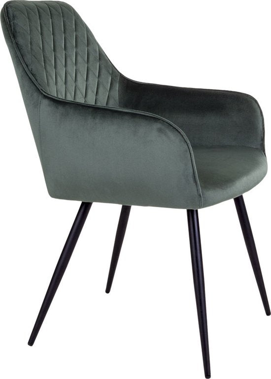House Nordic Harbo Dining Chair Velvet Green - Lot de 2