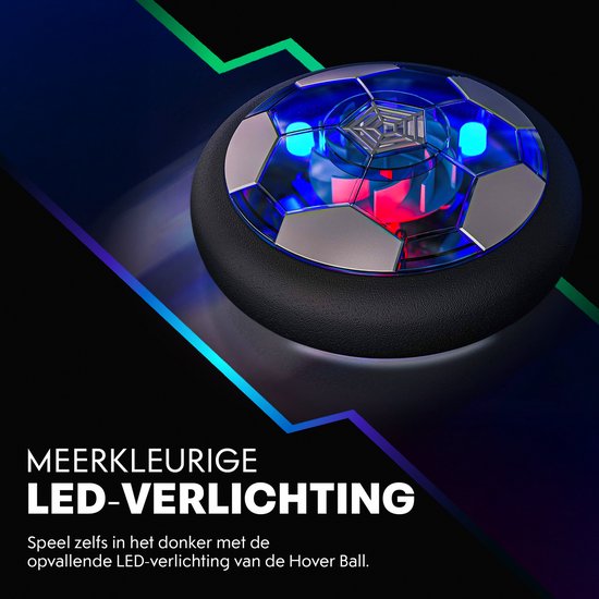 Tech Essentials Hover Ball - 18cm - Led Lighting - Rechargeable - Hover - Soft Indoor Football - Indoor Air Toy Ball - Kids