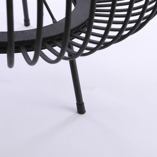 Mica Decorations Lampe à poser Nimes - H37 x Ø29 cm - Bambou - Noir