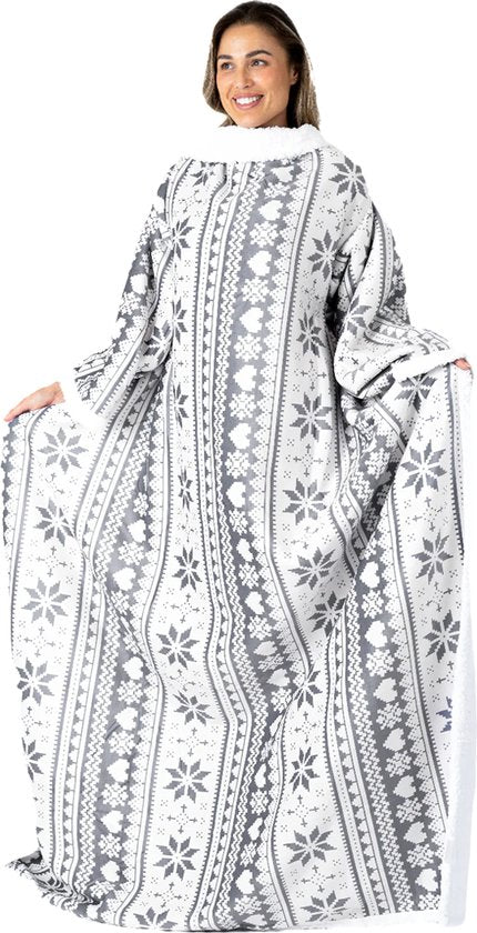 Couverture polaire avec manches - Couverture à capuche - Couverture avec manches - Couverture à capuche - Snuggle - Hoodie - Huggle Hoodie - Couvertures polaires - Plaid avec manches - Couverture TV - Mesdames et Messieurs - Adultes - 180x130 cm - Imprimé