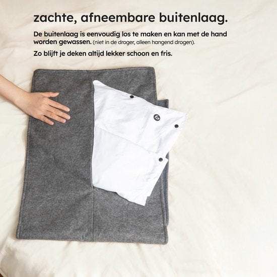 Couverture chauffante - Infrarouge - Sans fil - Chauffe-chaise - Couverture chauffante Chaise - Couverture chauffante - 3 réglages - 40x110 cm - Original Grey - Saaf Comfort