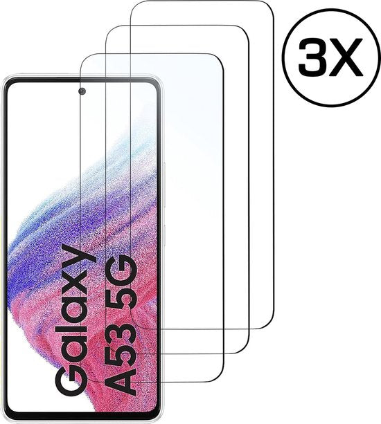 Protection d'écran Podec pour Samsung Galaxy A53 - Verre de protection trempé - Transparent et résistant aux rayures - Protection d'écran en verre trempé - 3 pièces