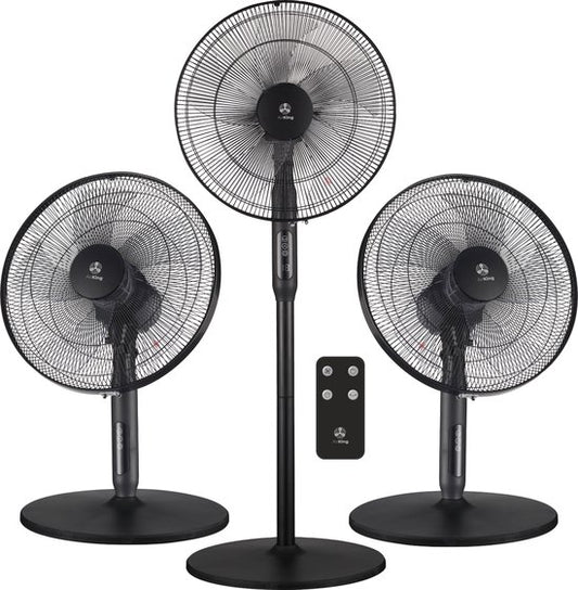 AirKing Ventilateur sur trépied 3-en-1 avec télécommande - Ventilateur vertical économe en énergie avec 3 réglages de vitesse - Ventilateur de refroidissement avec minuterie et mode nuit pour un refroidissement optimal - Noir