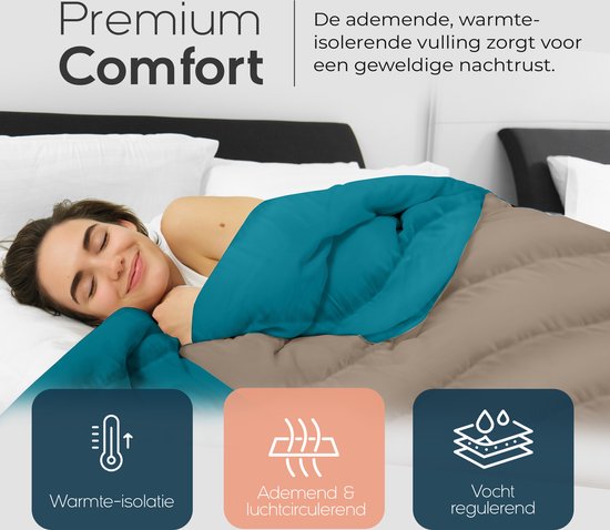 Sleeptime 2 in 1 Reversible Duvet - Couette sans housse - 240x200 - Taupe/Indigo