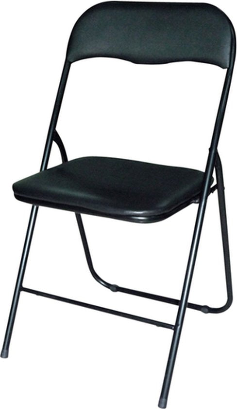 BRASQ Chaise pliante noire - Chaise pliante - Chaise pliante 43x38x78 cm - PVC - Chaise de salle à manger