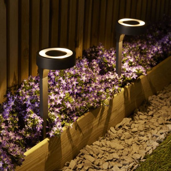 Luxform AYR Orange - Lampes solaires de jardin 2 pièces - LED - Noir