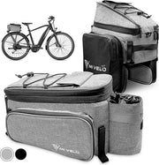 MIVELO - Sacoche de transport - sac à bagages vélo - extensible jusqu'à 20 l - résistant à l'eau - 20 l gris