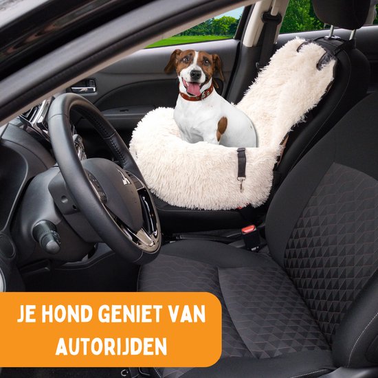 By Cee Cee Car Seat Dog Deluxe - Dog Basket Car With Safety Strap - Car Basket Dog - Dog Seat - Car Seat - Beige - Passenger Seat
