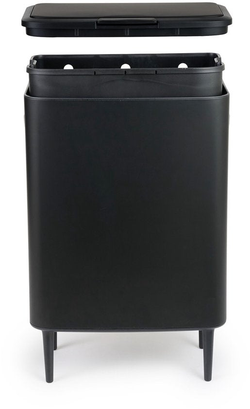 Umuzi Poubelle de nettoyage - 60L - Soft Close - 54x 33x80 - Noir mat