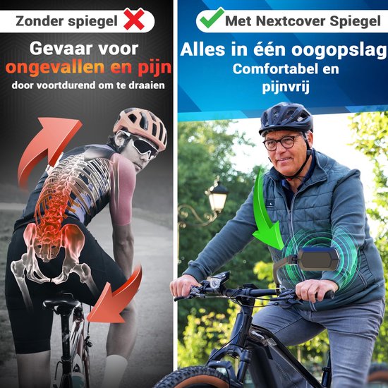 NEXTCOVER® Rétroviseur vélo e-bike droit avec verre ProVision - Rétroviseur vélo monté sur le guidon - Rétroviseur vélo e-bike, Rétroviseur vélo et e-bike