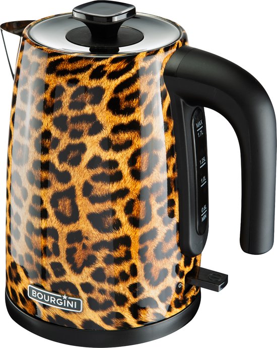 Bouilloire Panthère tendance Bourgini - Bouilloire élégante imprimée panthère pour les cuisines modernes