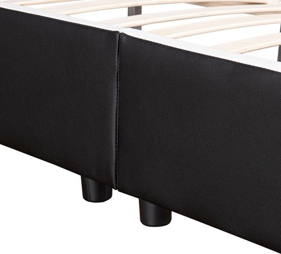 Lit capitonné Seville - 140 x 200 cm - Noir - Eclairage LED