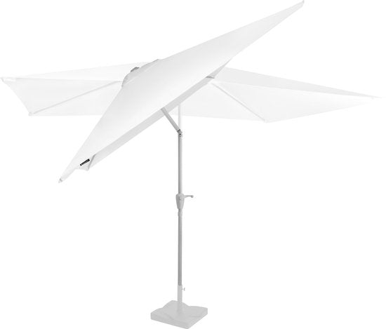 Parasol Rapallo VONROC Premium, 200x300cm, Inclinable, Toile résistante aux UV, Housse de protection incluse, Blanc