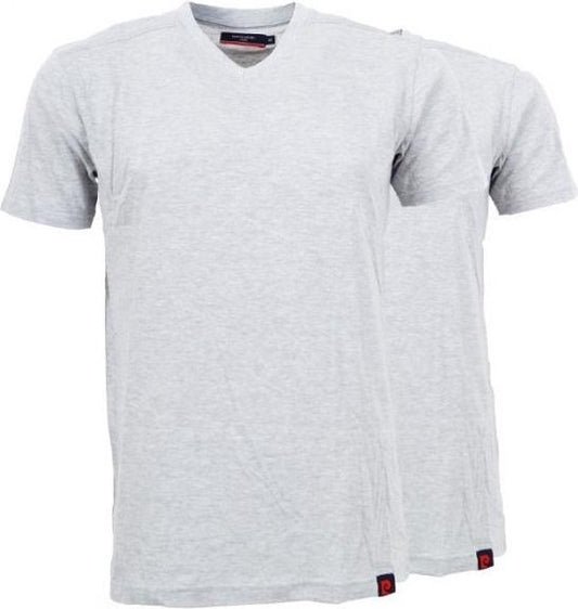 Pierre Cardin - Homme Tee SS 2-pack t-shirts - Gris - Taille L