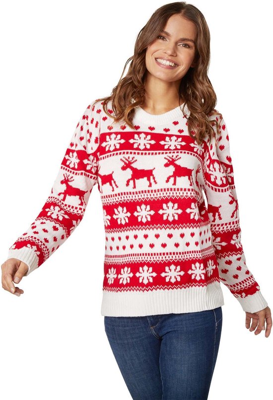 Dressforfun Pull de Noël hiver magique blanc et rouge pour femme XXL - costume déguisement halloween déguisement carnaval déguisement carnaval déguisement carnaval - 303339