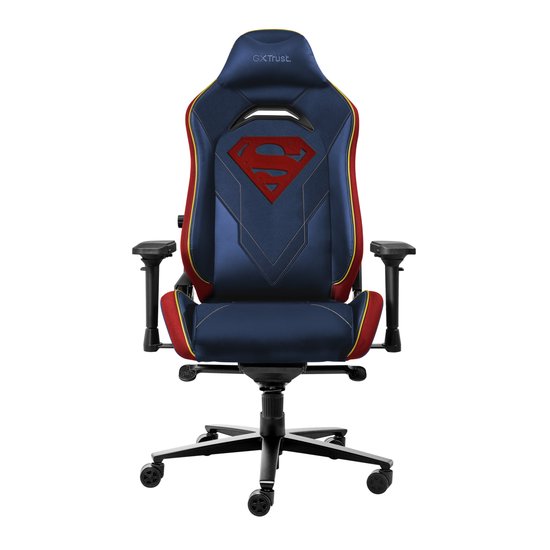 Trust GXT 721SM Ruya Pro Superman Edition - Premium Gaming Chair - Coussin pour la nuque - Support dorsal réglable - Hauteur réglable - Dossier et accoudoirs réglables - Superman Blue