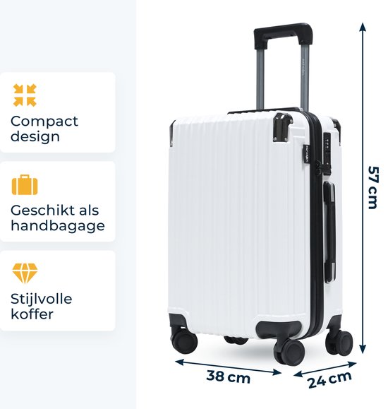 Valise cabine - Pathsail® - 40L x 55CM - Blanc