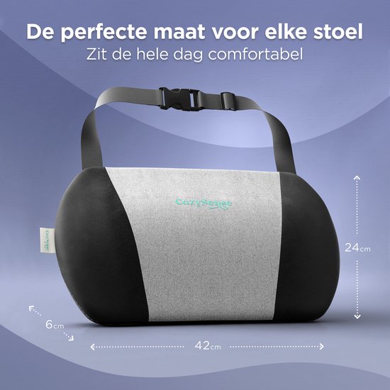 CozySense® Back Support - Coussin dorsal ergonomique avec structure en gel - Bas du dos - Support lombaire à réduction de pression pour la voiture, le bureau et la maison - Respirant, rafraîchissant et antidérapant