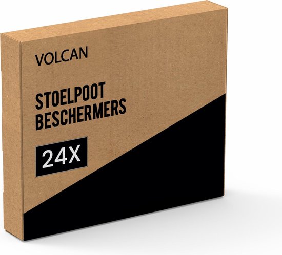 Volcan - Cache-pieds de chaise - 12-16mm - Feutre anti-rayures - Protecteurs de pieds de chaise - Protecteurs de sol - 24 pièces - Ronds - Noirs