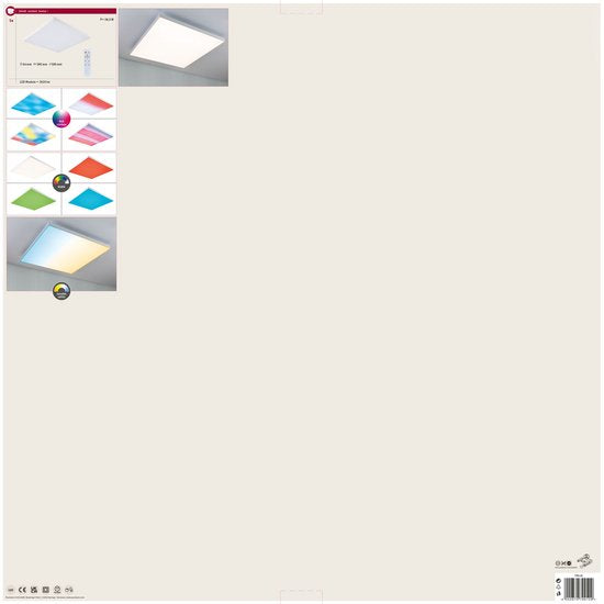 Panneau LED Loria Rainbow dynamic RGBW angular 595x595mm 31W 2820lm RGB+ Black dimmable