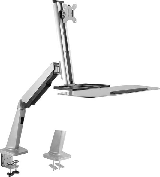 Poste de travail assis-debout - support de moniteur avec clavier - poste de travail