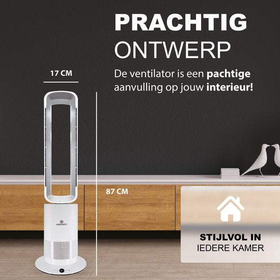 Chauffage électrique économe en énergie Aironex - Chauffer et refroidir en 1 - Chauffage - Ventilateur design - Chauffage Ventilateur - Chauffage électriqueVentilateur sans flamme - Ventilateur de tour Aironex - Ventilateur de tour sur pied - Refroidisseu