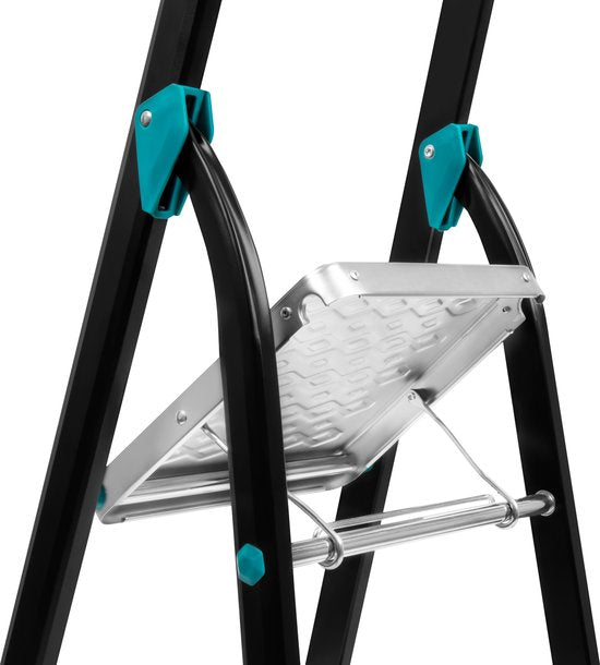 Échelles ménagères - VONROC PRO - pliante en aluminium - 4 échelons antidérapants - capacité de charge max. 150kg - noir