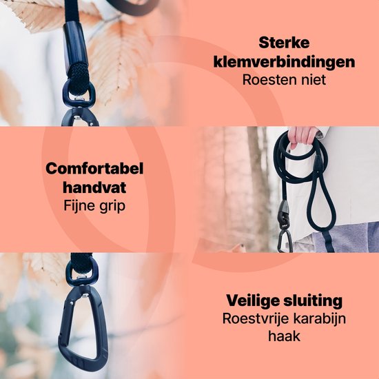 Laisse pour chien Jake and Jacky 3 mètres - Laisse pour chien - Ligne de course - Noir