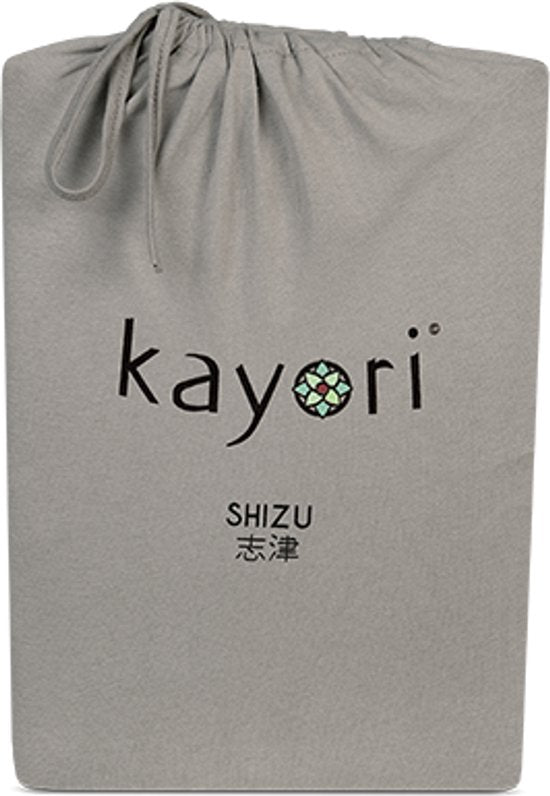 Kayori Shizu Topper drap-housse Jersey - 180x200-220cm - Epaisseur du matelas 12 cm - Coton biologique - Taupe