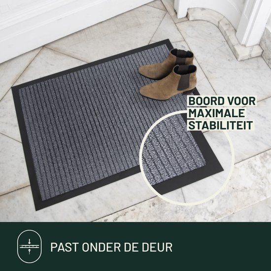 Paillasson Set 2 pièces Studio M - NEO - Tapis de séchage intérieur gris - 60x90 cm - Paillasson antidérapant Anthracite - Paillasson Advantage Package