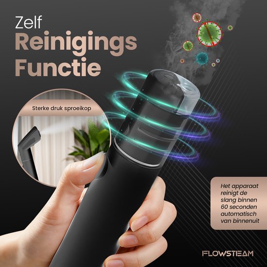 FLOWSTEAM® 6-in-1 Steam Cleaner PRO - Nettoyeur de tapis - Nettoyeur de taches - Nettoyeur à main - Nettoyeur de sièges - Vapeur à 100°C - 4 modes de vapeur - 90 minutes de vapeur - Cordon de 5M