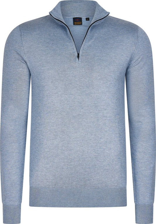 Mario Russo Mario Russo Half Zip Sweater light blue L