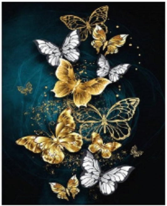 Rubye® Peinture au diamant adultes - Peinture au diamant enfants - Peinture au diamant paquet complet - Papillons - 30x40cm