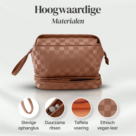 Skycases Travel Essentials - Trousse de toilette et de maquillage - Imperméable et compacte - Convient pour le voyage et l'usage quotidien - Unisexe - Marron