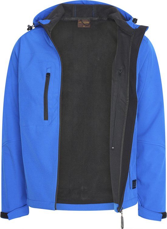 Cappuccino Italia - Veste Outdoor Hommes Veste Softshell à Capuche - Bleu - Taille L