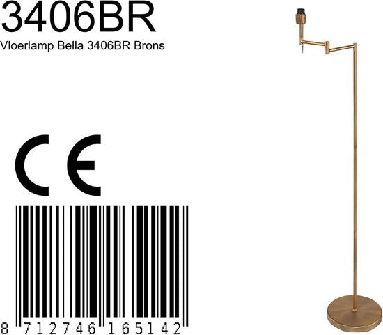 Mexlite lampadaire Bella - bronze - métal - 45 cm - douille E27 - 3406BR