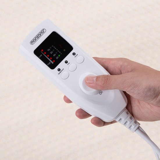 Monzana Couverture chauffante - Polaire électrique 150x80cm 5 niveaux - Crème