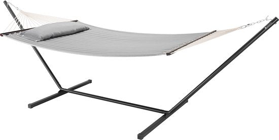 Juskys Hamac Cata - Light Grey - Base et coussin inclus