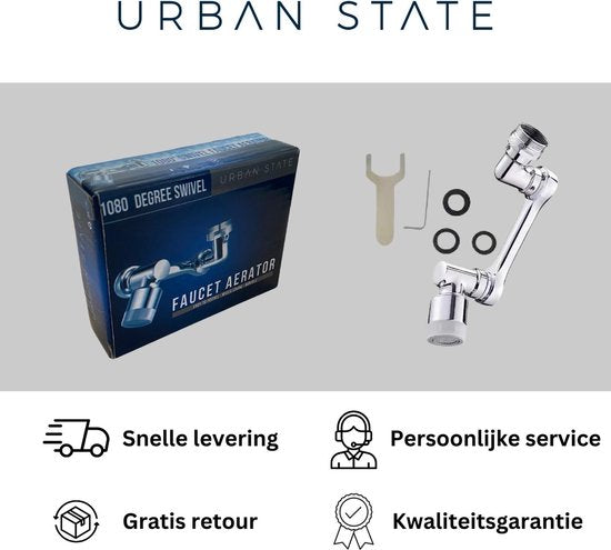 Urban State extension de robinet - Fixation de robinet - extension de robinet - rotation 1080° - universelle
