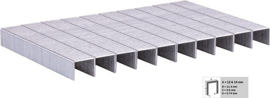 VONROC Agrafes - 1000 pièces - 12 & 14MM - Universel - Pour VONROC ET502AC