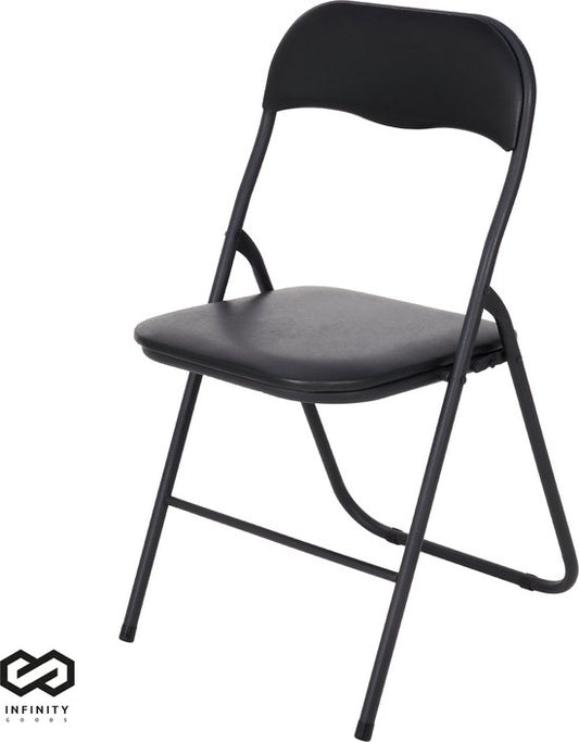 Infinity Goods Klapstoel - Vouwstoel - Eettafelstoel - Opklapbare Stoel - 43 x 47 x 80 CM - Stoel - Zwart