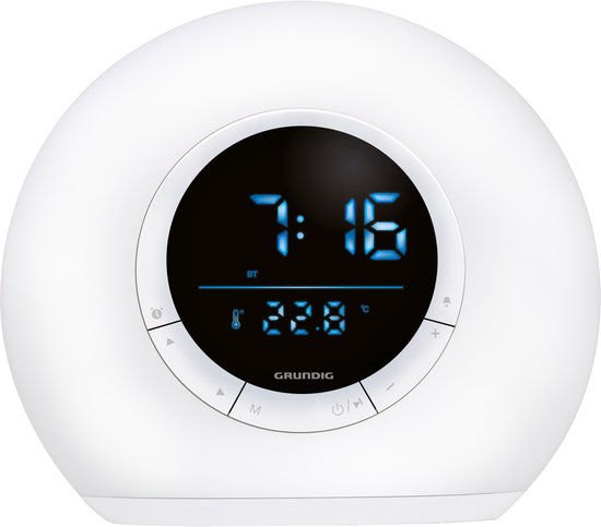 Grundig Wake-Up Light Alarm Clock - Réveil numérique avec radio et Bluetooth - Réveil lumineux avec affichage LED - Réveil lumineux - Blanc