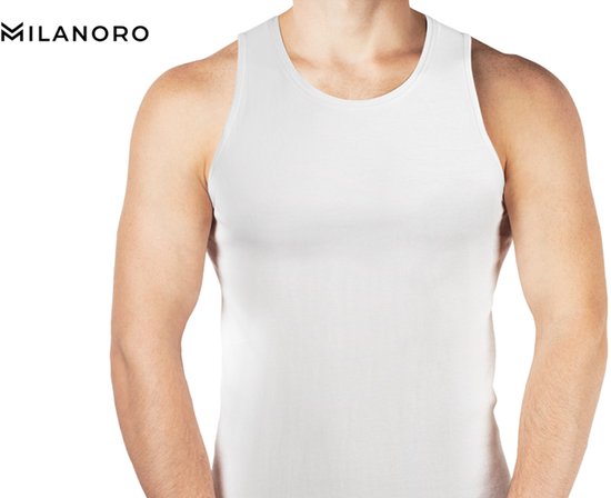 Milanoro - Lot de 5 maillots de corps extra longs pour hommes - Bleu foncé - XXL