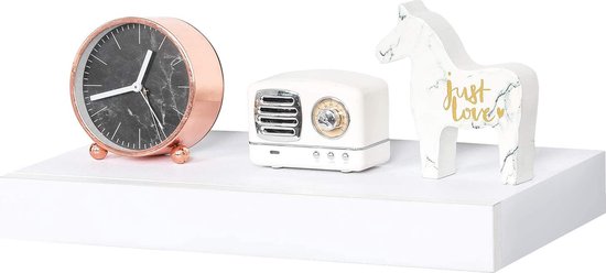 Rootz Wall Regal - Etagère murale - Rangement flottant - Organisateur monté - Rebord décoratif - Présentoir - Blanc - 40x5x25 cm