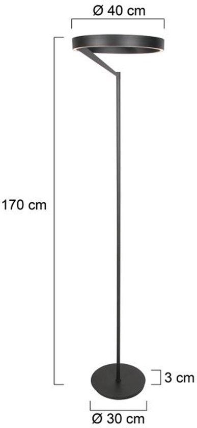 Steinhauer Exclusive - lampadaire - Mykty - noir - métal - Ø 40cm - LED - 4201ZW