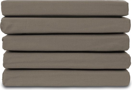 Ten Cate - Drap-housse 160x200 - Drap-housse 160x200 - Convient pour sur-matelas 160 x 200 - Satin de coton - Sur-matelas 160x200 - Hauteur d'angle 10 cm - Taupe