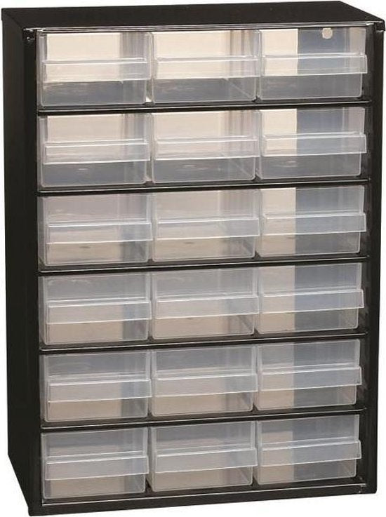 Armoire à tiroirs métallique Raaco - DIY - 18 tiroirs - 150 x 306 x 420 mm