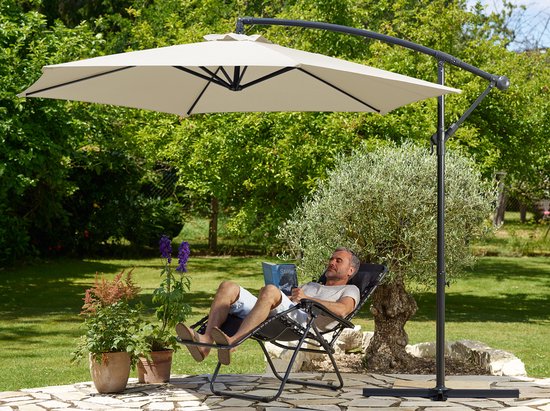 Kingsleeve Parasol flottant - Ø300cm Protection UV 80+ - Crème